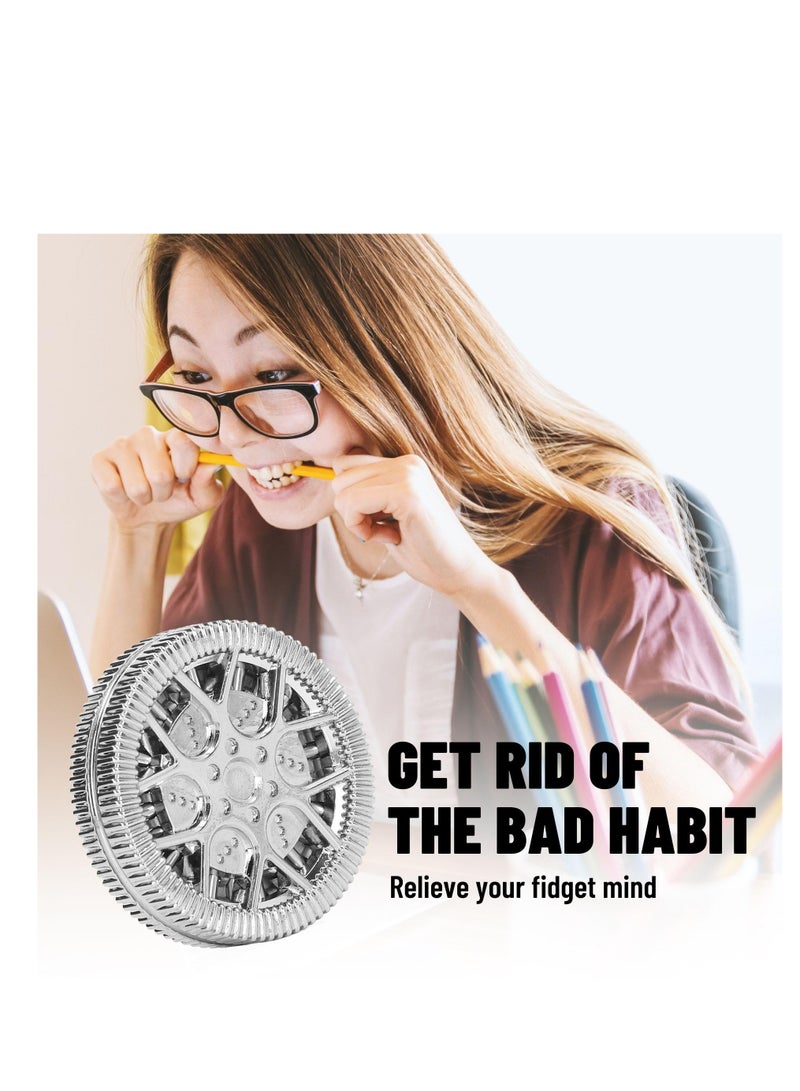 SOLARAE Metal Fidget Toy for Adults Magnet Fidget Slider Haptic Coin EDC, ADHD Tool for Anxiety and Stress Relief, Birthday Gift for Men (Silver) - Image 4