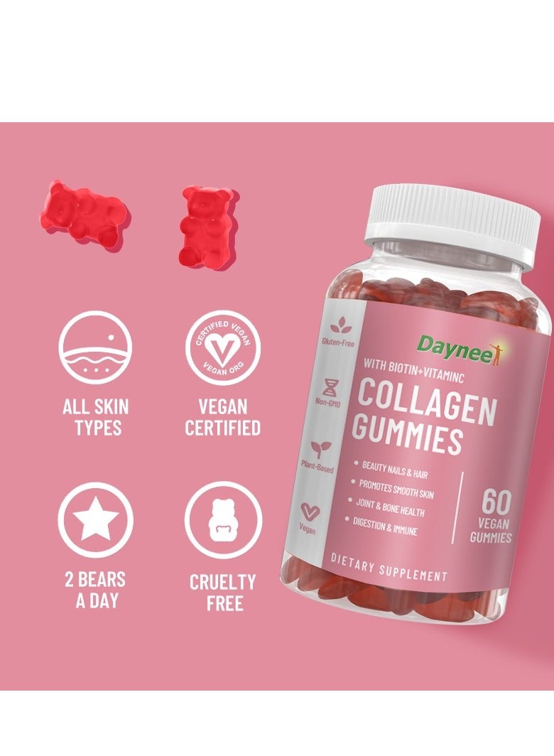 Daynee Collagen Gummies Skin Beauty Hair Skin & Nail Support Whitening Vitamin Biotin + Vitamin C - Image 2