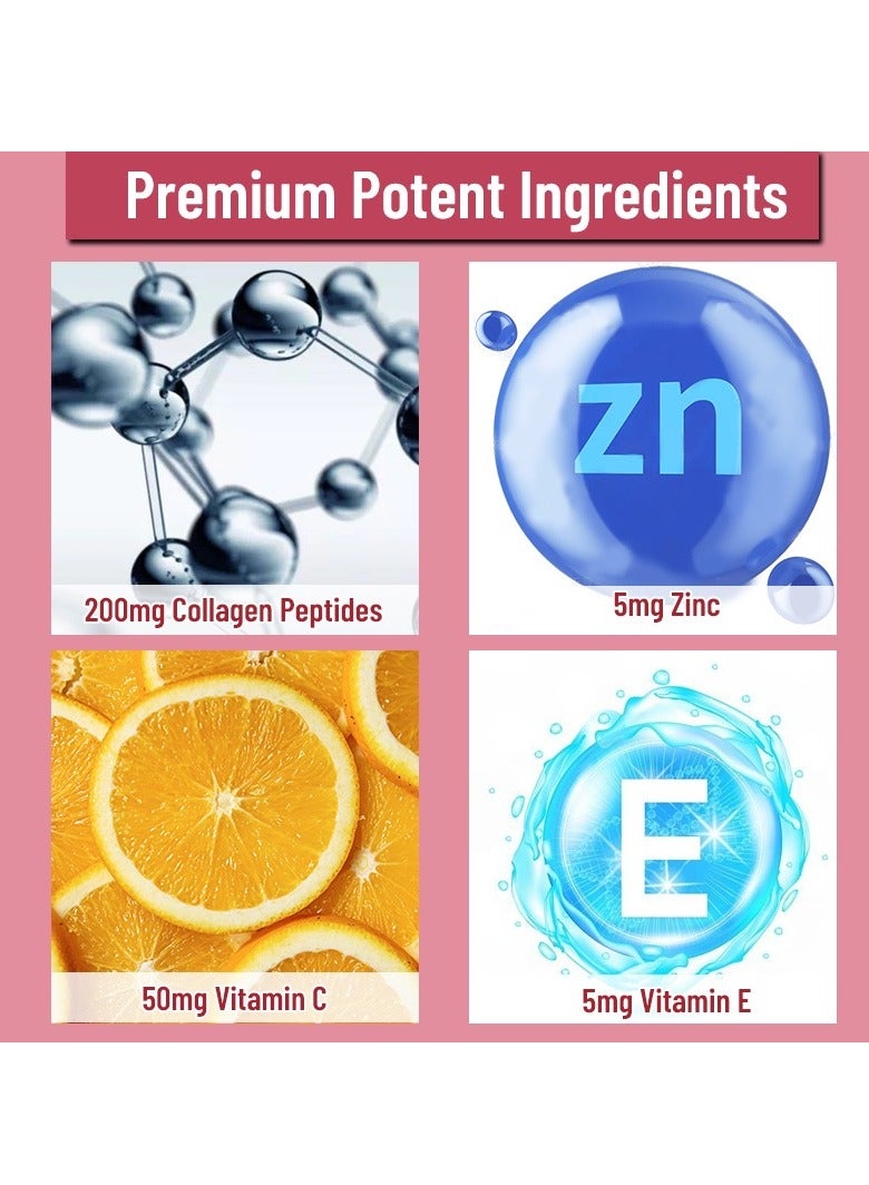 Daynee Collagen Gummies Skin Beauty Hair Skin & Nail Support Whitening Vitamin Biotin + Vitamin C - Image 3