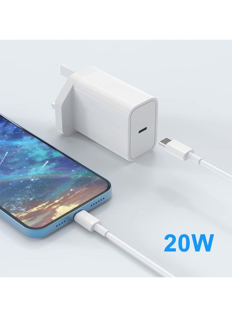 XiuWoo 20W PD Fast IPhone Charger [MFi Certified] USB C Power Wall Charger with 3FT CableCompatible with Cable IPhone 13/12 Pro/12 Mini/ 11/11 Pro/XS/Max/XR/X/8 Plus/SE IPod, IPad Mini Pro - Image 3