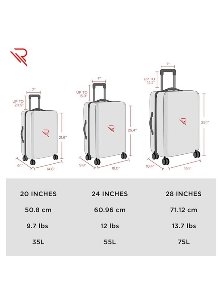 Reflection 20 Inch Polypropylene Carry on Suitcase Lightweight Hard Shell Curvy Line Series Travel Luggage Trolley with 36L Storage Capacity 4 Spinner Wheels and TSA Lock Blue - Image 5