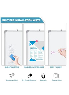 Cool Baby COOLBABY Double-Sided Magnetic Whiteboard Dry Erase Whiteboard with Aluminum Frame Wall-Mounted Whiteboard Writing Board  - Image 4
