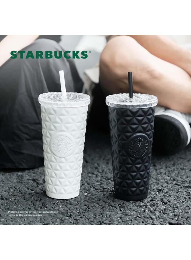 Starbucks كوب ستاربكس القابل لإعادة الاستخدام من الفولاذ المقاوم للصدأ بحجم 591 مل معزول للمشروبات الساخنة والباردة، كوب قهوة مثبت في السيارة، هدية عيد الحب - Image 2