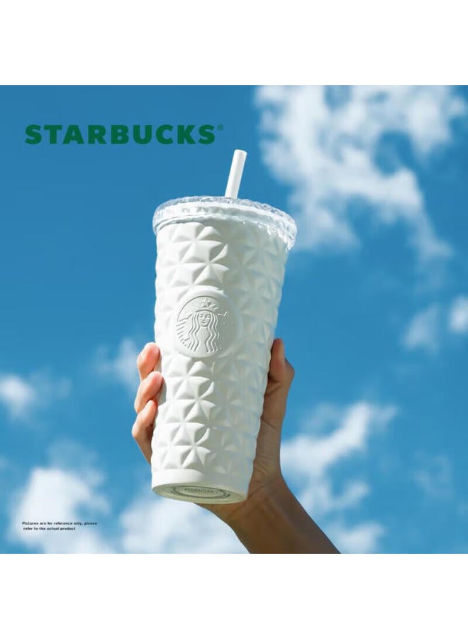 Starbucks كوب ستاربكس القابل لإعادة الاستخدام من الفولاذ المقاوم للصدأ بحجم 591 مل معزول للمشروبات الساخنة والباردة، كوب قهوة مثبت في السيارة، هدية عيد الحب - Image 3