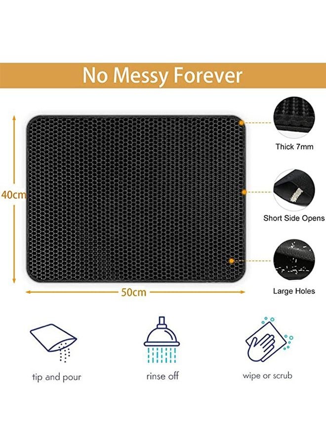 Haidue - Cat Litter Mat Double Layer Design Waterproof Easier to Clean 40x50cm - Image 1