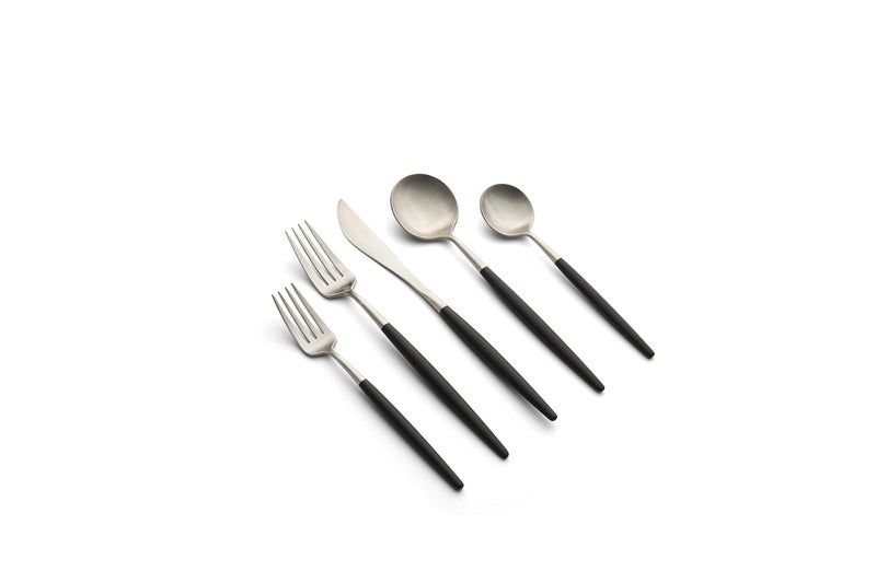 CAMBRIDGE Silversmiths Sojourn Black Satin 20Piece Flatware Set Service for 4