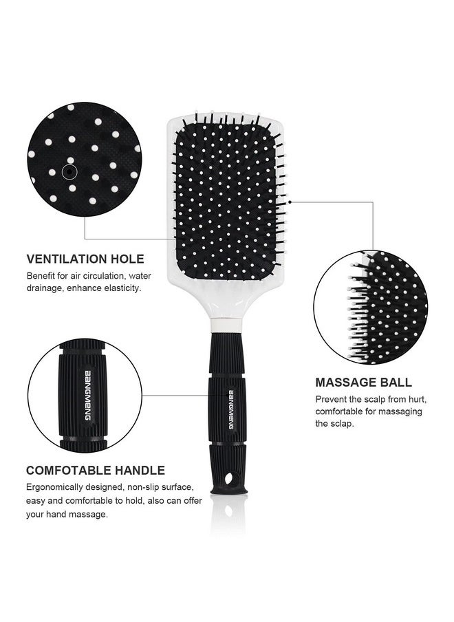 BANGMENG Hair Brush Paddle Brush With Cushion Base Daily Paddle Hair Brushes For Women Men Kids Long Short Thick Thin Straight Fine Hair  - Image 3