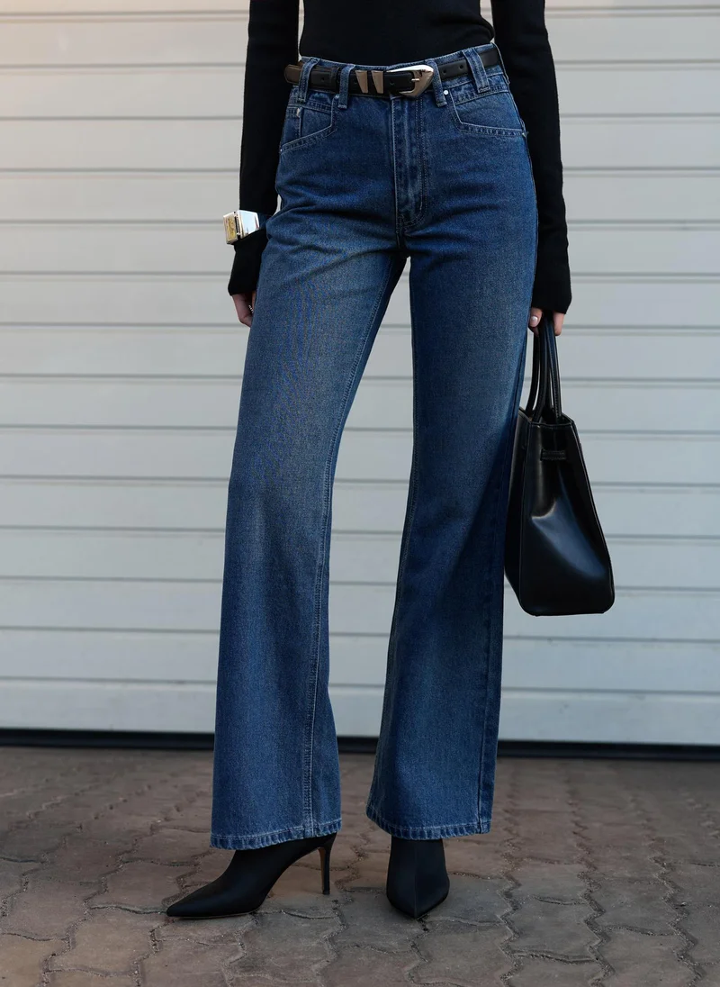 Flared mid-rise jeans