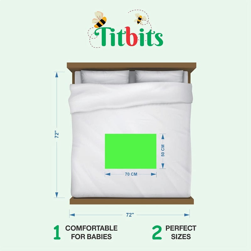 Titbits Waterproof Baby Bed Protector Dry Sheet - Red (Small, 70x50 cm) - Image 3