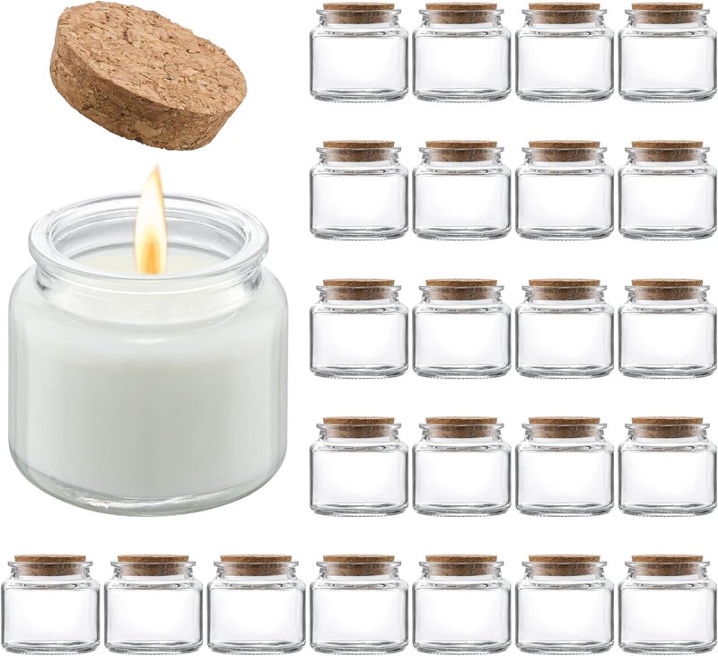 Danmu 3oz Candle Jars,Small Glass Jars with Lids for Making Candles,Candle Making Kit,Wedding,Baby Shower,Party Favors Decoration 24 Pack - Image 1