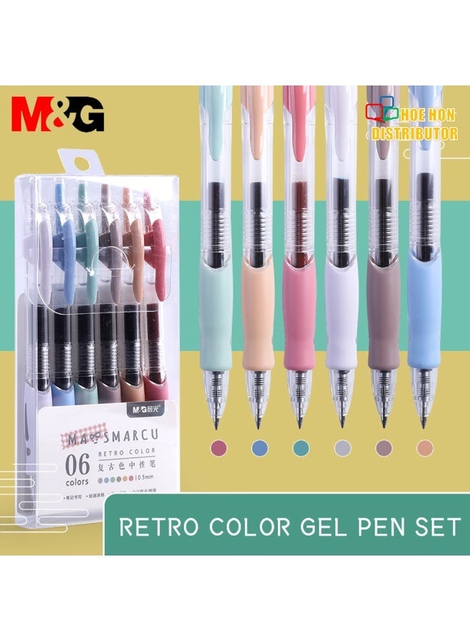 ام اند جي M&G Retro color Gel Pen 6colors 0.5mm 6pcs/set - Image 3