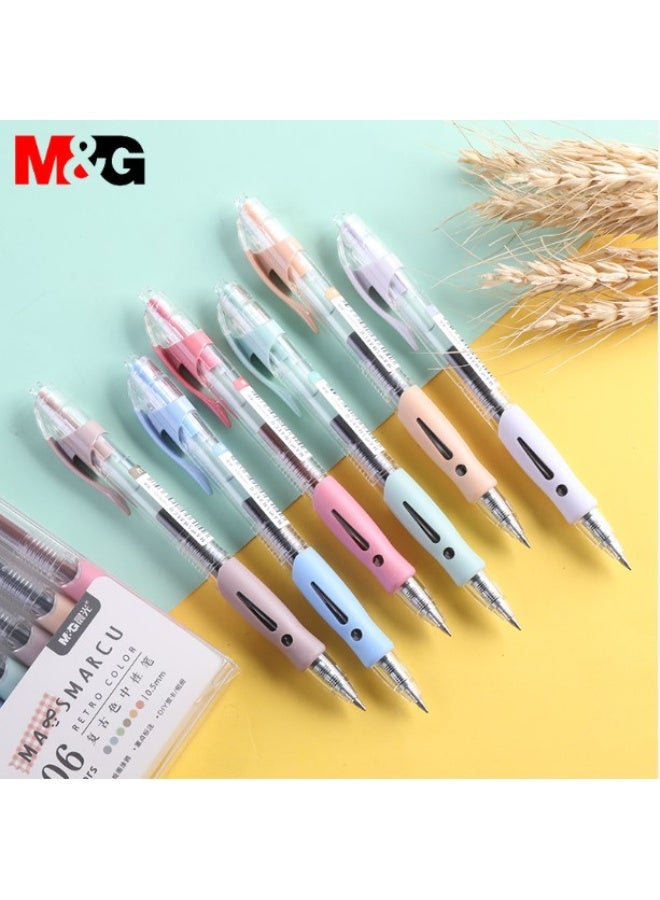 ام اند جي M&G Retro color Gel Pen 6colors 0.5mm 6pcs/set - Image 4