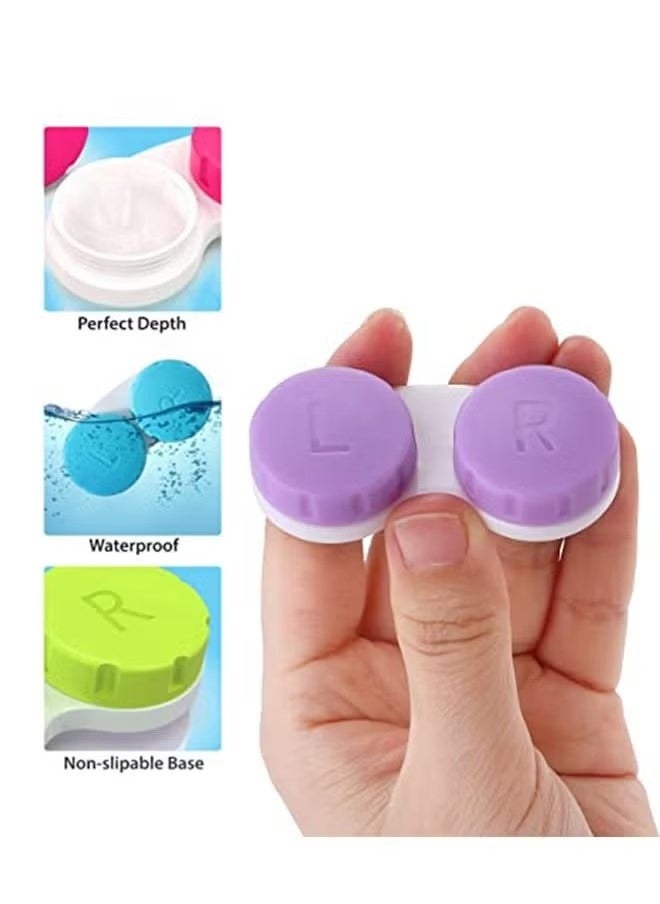 GMORO 12 Pack Contact Lens Case Box Holder Container Soak Storage Kit  - Image 3