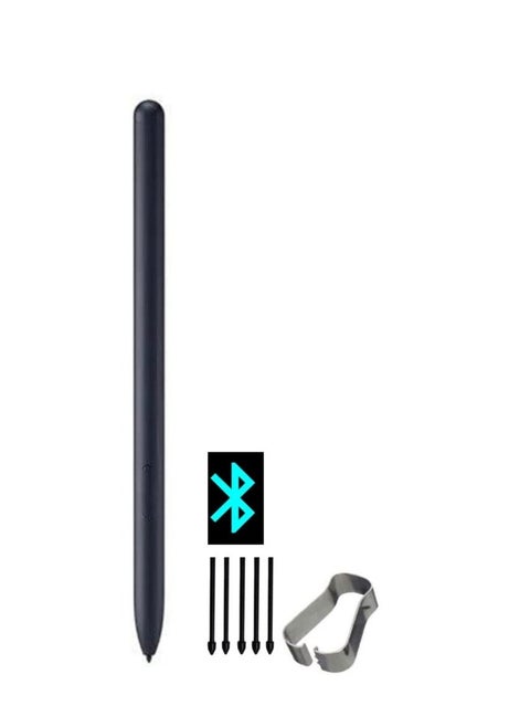 Replacement Pointer Stylus Pen for Samsung Galaxy Tab S7, Stylus Pen Replacement for Samsung Galaxy Tab S7,Tab S7+ Plus,Tab S7 FE S Pen Stylus, with Bluetooth, 1*Stylus+ 5*Tips+1*Clip (Black)