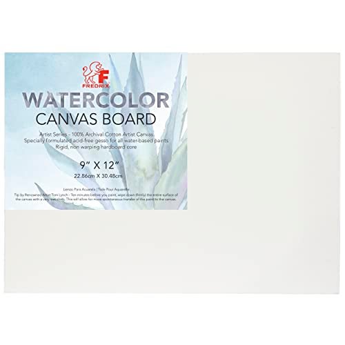 Fredrix Artist Series Watercolor Archival Canvas Board, 9" x 12", White - Image 1
