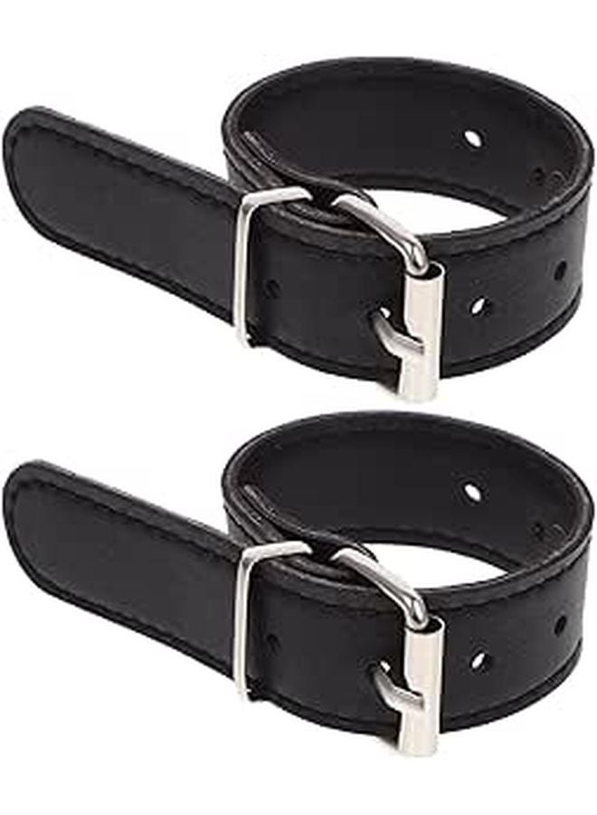 Adjustable Front Bicycle Basket Straps Pair Sturdy PU Leather Bike Accessory - Image 1