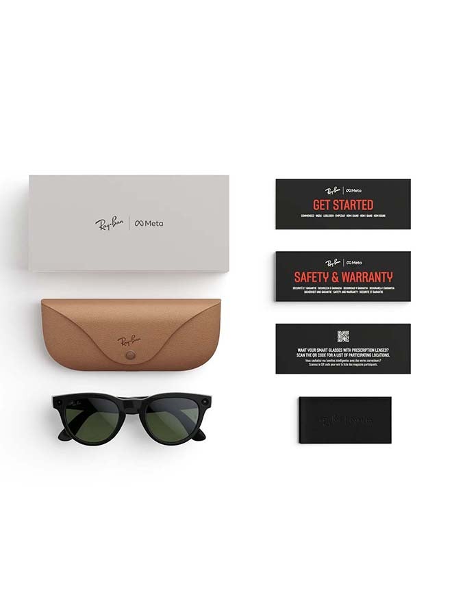 ميتا RAY-BAN Headliner (Gen 2) Shiny Black Frame Clear to Graphite Green Transitions Lens Standard High bridge Shiny Black Clear to Graphite Green Transitions - Image 5
