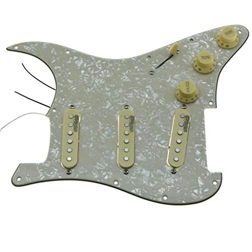 KAISH Aged Pearl Loaded Electric Guitar Pickguard Prewired Pickguard with Wilkinson Pickups for USA/Mexico FD Stratocaster - Image 3