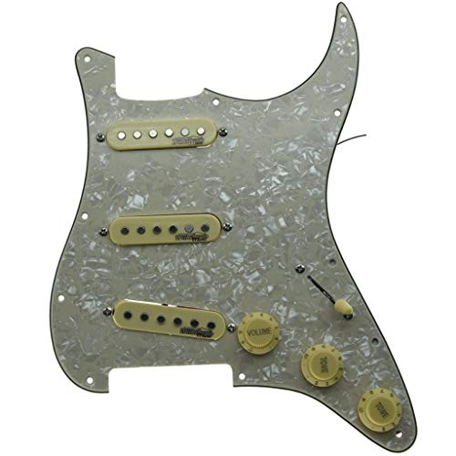 KAISH Aged Pearl Loaded Electric Guitar Pickguard Prewired Pickguard with Wilkinson Pickups for USA/Mexico FD Stratocaster - Image 2