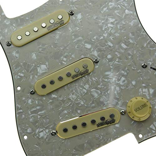 KAISH Aged Pearl Loaded Electric Guitar Pickguard Prewired Pickguard with Wilkinson Pickups for USA/Mexico FD Stratocaster - Image 4