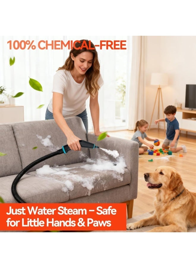 Arabest 2500W Handheld Steam Cleaner, 6-Speed Portable Steamer with Large Tank & 10 Accessories, 10s Heat-Up steamer cleaning for Kitchen, Bathroom, Car Detailing, Tile & Grout Cleaning (Black) - Image 3
