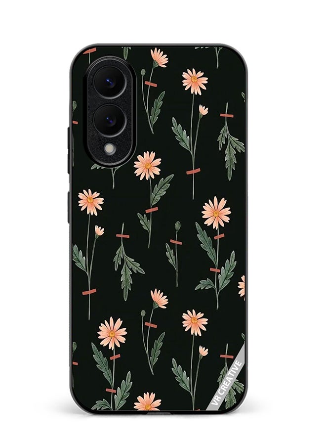 VR CREATIVE Protective Case Cover For Samsung Galaxy S25 Edge Flower Pattern Design Multicolour