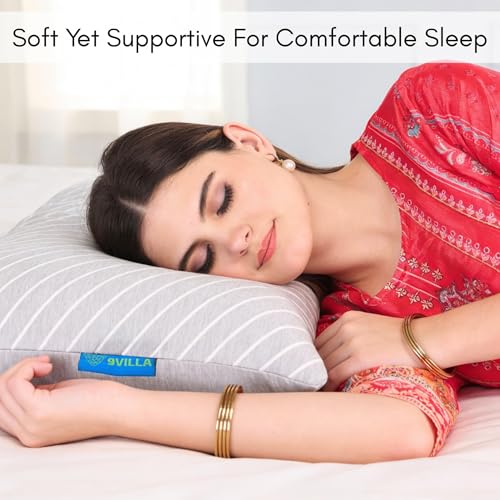 9villa Orthopedic Cooling Gel Memory Foam Pillow | Cervical Pillow for Neck & Shoulder Pain Relief Support for Sleeping | with Knitted Fabric Removable Cover Set of 2 (16 x 24 x 4.5 inch) Grey - Image 4