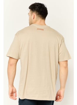 Originals by Brooklyn Cloth Men Crew Neck Short Sleeve Embroidered Logo T-Shirt, Beige  - Image 4