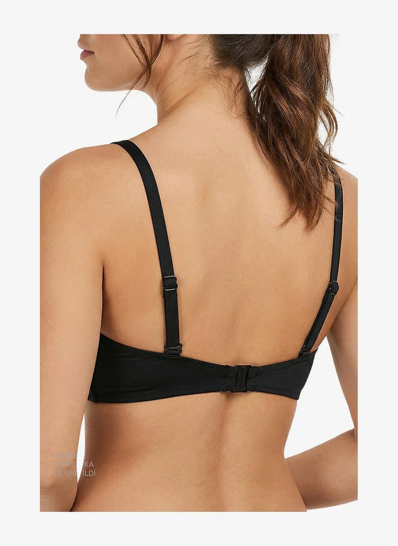 Penti Women Lotus Black Bikini Top