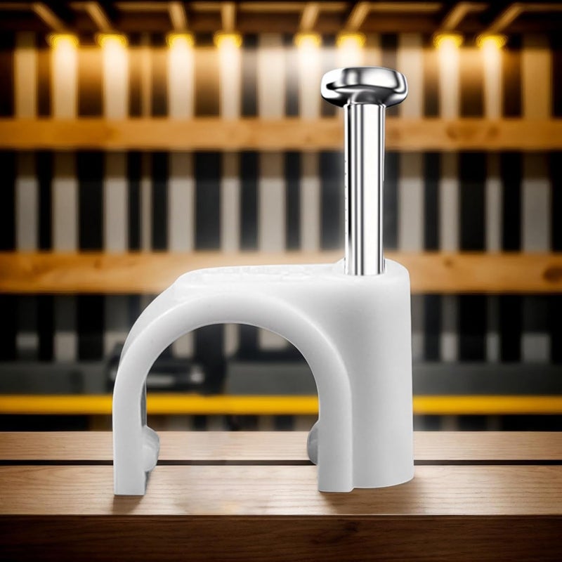 مشابك سلك الحائط 14 مم 100 عبوة منظم الأسلاك للمكتب المنزلي والأثاث والسقف - Image 4