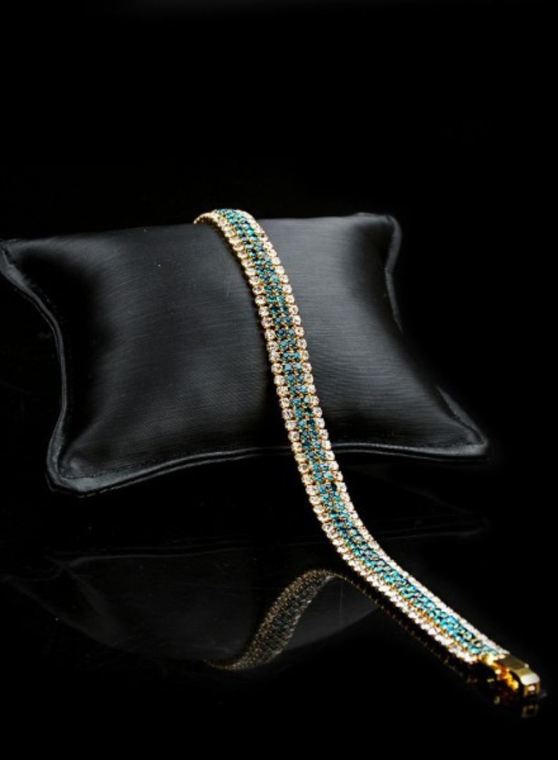 Stylish Shining Blue Tennis Bracelet - Image 2