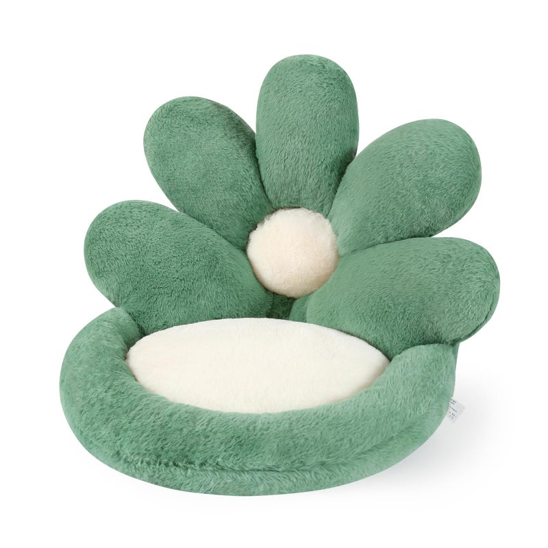 Ditucu Flower Shape Chair Pillow Cute Seat Cushion 19 inch Comfy Lazy Sofa Floor Pillows Dorm Seating for Bedroom Decor Green