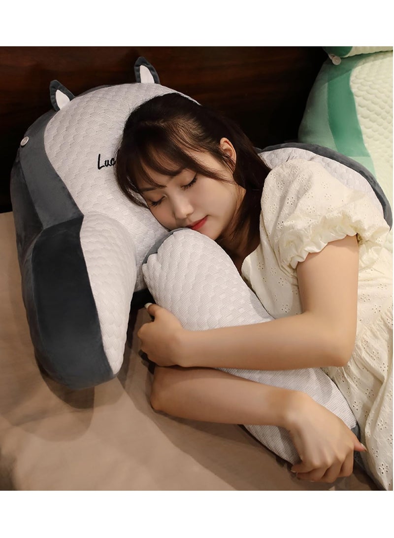 Blueland Reading Pillow, Large Size Backrest Pillow, Bed Rest Sit up Pillow with Detachable Neck Roll & Arms, Back Support Lumbar Cushion, Memory Foam Pillow with Removeable and Washable Cover - Image 3