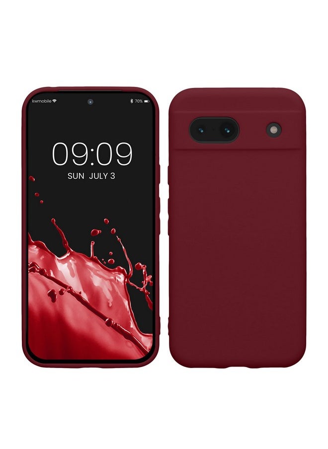kwmobile kwmobile Case Compatible with Google Pixel 8a Case - Protective Slim TPU Phone Cover - Soft Matte Finish - Bordeaux Violet  - Image 1