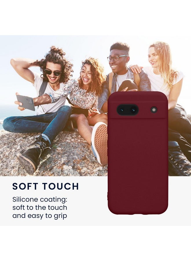 kwmobile kwmobile Case Compatible with Google Pixel 8a Case - Protective Slim TPU Phone Cover - Soft Matte Finish - Bordeaux Violet  - Image 4
