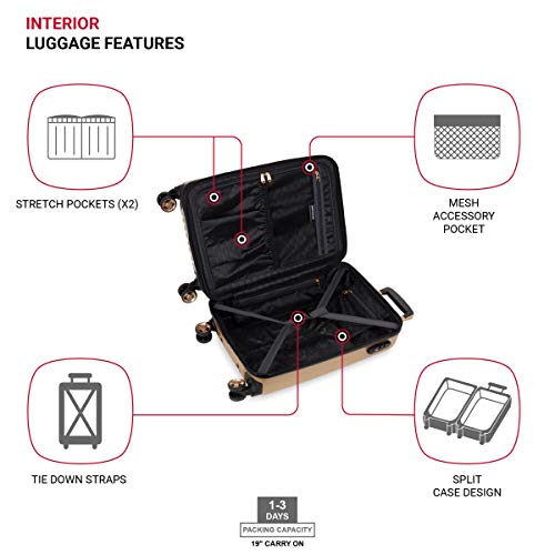SWISSGEAR حقائب سويس جير 7272 إينرجي القابلة للتوسيع مع عجلات دوارة وقفل TSA، ذهبية، حقيبة يد 19 بوصة - Image 4