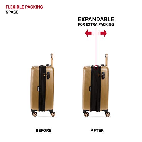 SWISSGEAR حقائب سويس جير 7272 إينرجي القابلة للتوسيع مع عجلات دوارة وقفل TSA، ذهبية، حقيبة يد 19 بوصة - Image 5
