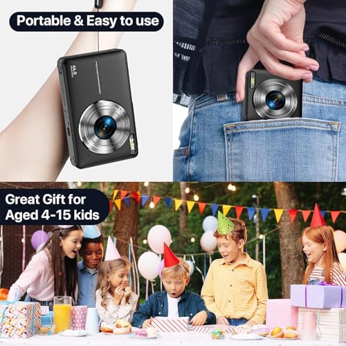 LEKATO 4K 48MP Digital Camera for Kids & Teens with Dual Screen & Autofocus, 16X Zoom Compact Point and Shoot Camera, 64GB SD Card Included, Rechargeable Battery (DC-7) - Image 5