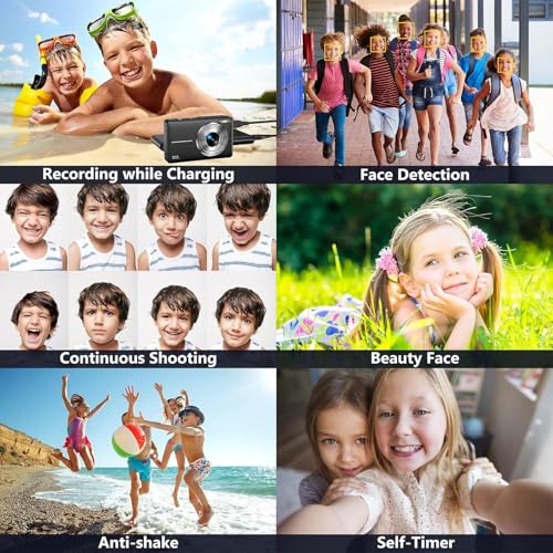 LEKATO 4K 48MP Digital Camera for Kids & Teens with Dual Screen & Autofocus, 16X Zoom Compact Point and Shoot Camera, 64GB SD Card Included, Rechargeable Battery (DC-7) - Image 3