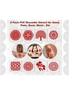 ivana's Set Of 20 Pcs Combo Pack, Reusable Mehandi Ke Stickerfor Both Hands, Easy To Use, Best For Girls, Women, Kids & Teen| New Mehandi Stencils Design Stickers, D-2293  - Image 3