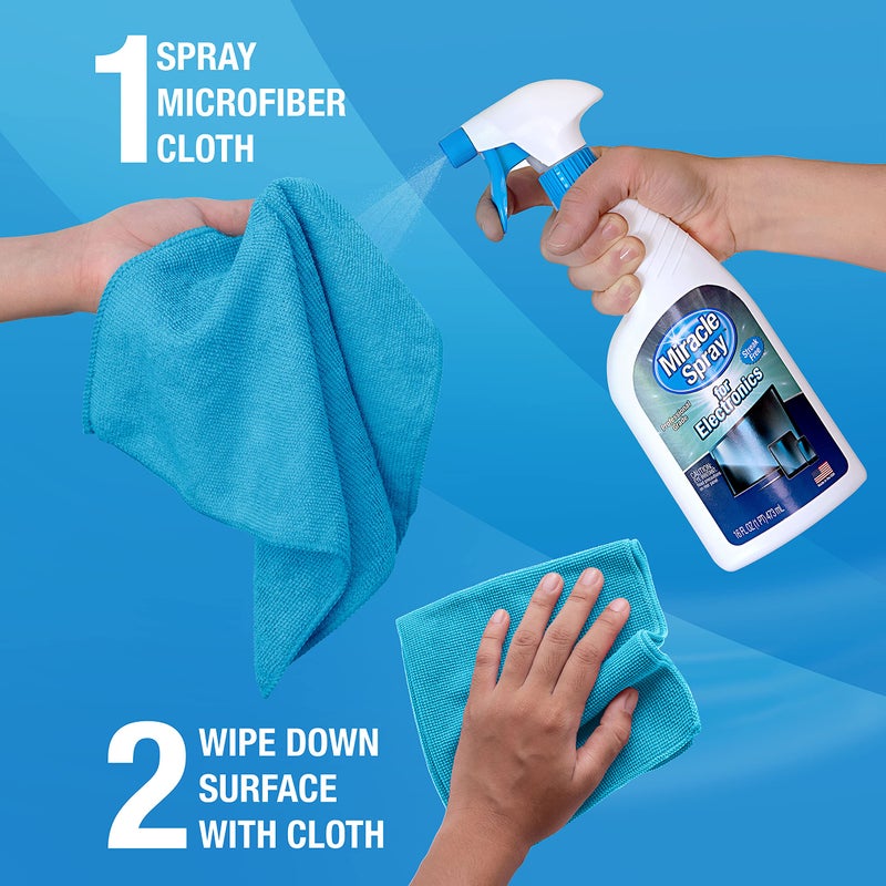 Miracle Brands MiracleSpray for Electronics Cleaning, Safe Multisurface Cleaner for Any TV, Phone, Monitor, Keyboard, Screen, Computer, Includes Microfiber Towel - 16 Ounce Kit - Image 3