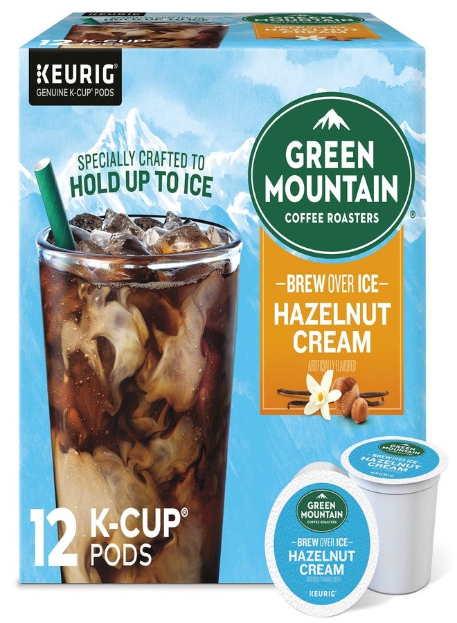 Green Mountain Coffee Roasters Brew Over Ice Hazelnut Cream, Single Serve Keurig K-Cup Pods, Flavored Iced Coffee, 12 Count - Image 1
