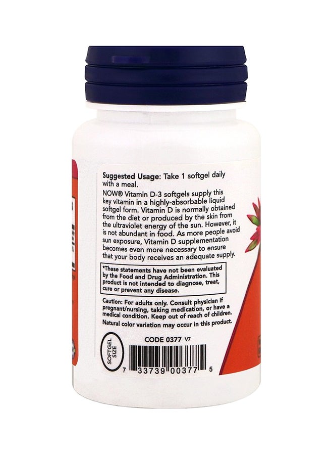 Now Foods High Potency Vitamin D3 Structural Support - 240 Softgels - Image 3