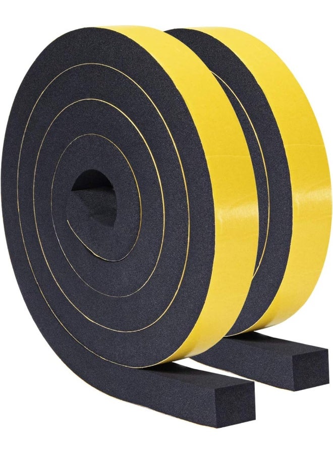TORRAMI Foam Seal Tape 1 inch W x 3/4 inch T x 6.5 Ft Length,High Density Foam Weather Strip Neoprene Stripping with Adhesive (Total 13 Ft Length, 2 Rolls of 6.5 Ft Each) - Image 1