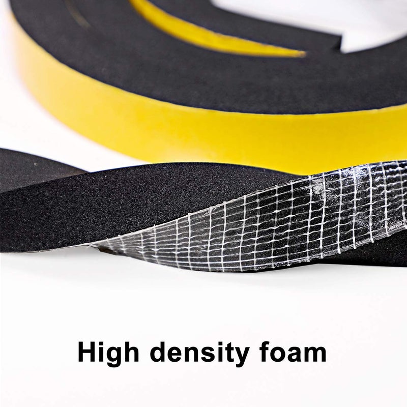 TORRAMI Foam Seal Tape 1 inch W x 3/4 inch T x 6.5 Ft Length,High Density Foam Weather Strip Neoprene Stripping with Adhesive (Total 13 Ft Length, 2 Rolls of 6.5 Ft Each) - Image 3