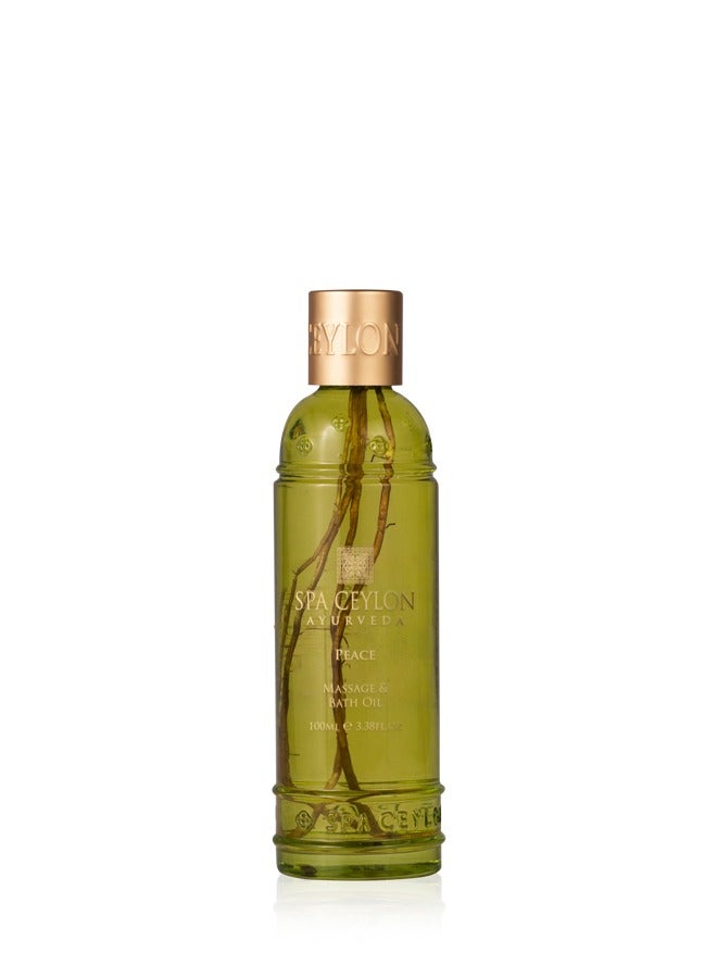 spa ceylon Peace Massage & Bath Oil | for Soothing Body Ritual | Ayurveda | Lemongrass | 100ml - Image 1