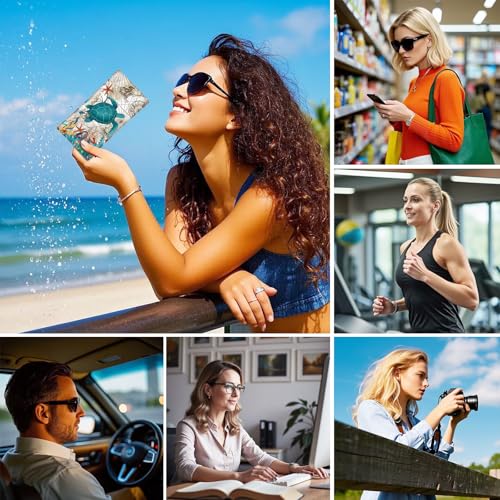 Mcapirivo Soft Sunglass Eyeglass Glasses Case,7x3.5inches, Portable Pu Leather Squeeze Top Sunglasses Holder Bag Pouch for Women Men Sea Turtle - Image 2