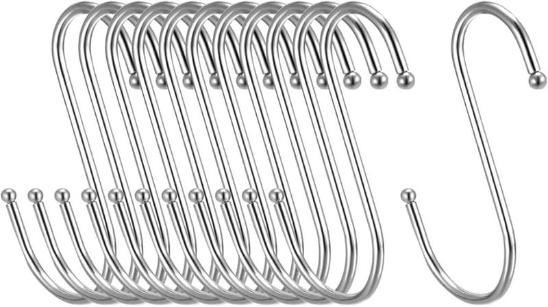 خطافات معدنية S 3.94 بوصة 12 حزمة لتخزين المطبخ والحمام وغرفة النوم - Image 1