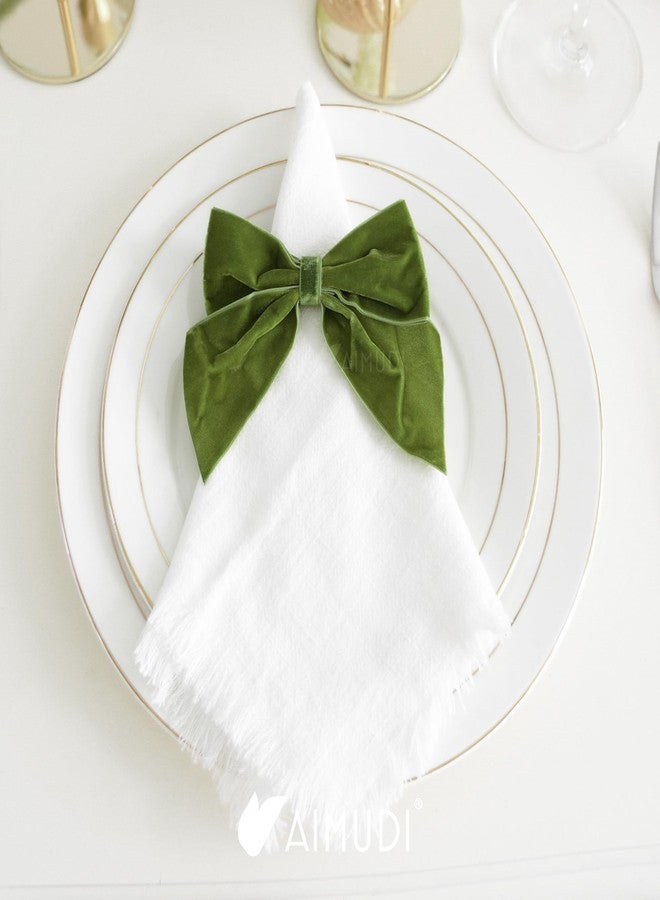 AIMUDI Moss Green Velvet Bows for Christmas Trees 4" Christmas Bows for Gift Wrapping, Holiday Crafts, Wreaths, Garlands, Staircase, Home Outdoor Winter Party Decorations, 12 PCs - Image 4