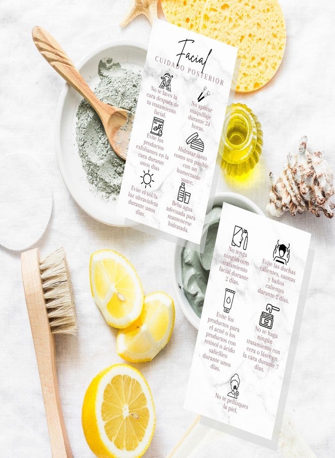 Lashicorn SPANISH Facial Aftercare Card | 50 Pack | 2x3.5” inches Business Card | Facial Supplies | For Clients for Estheticians and MediSpa - Image 5